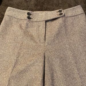 Ann Taylor Loft fully lined wool/polyester/silk/nylon tweed pants, cuffed.